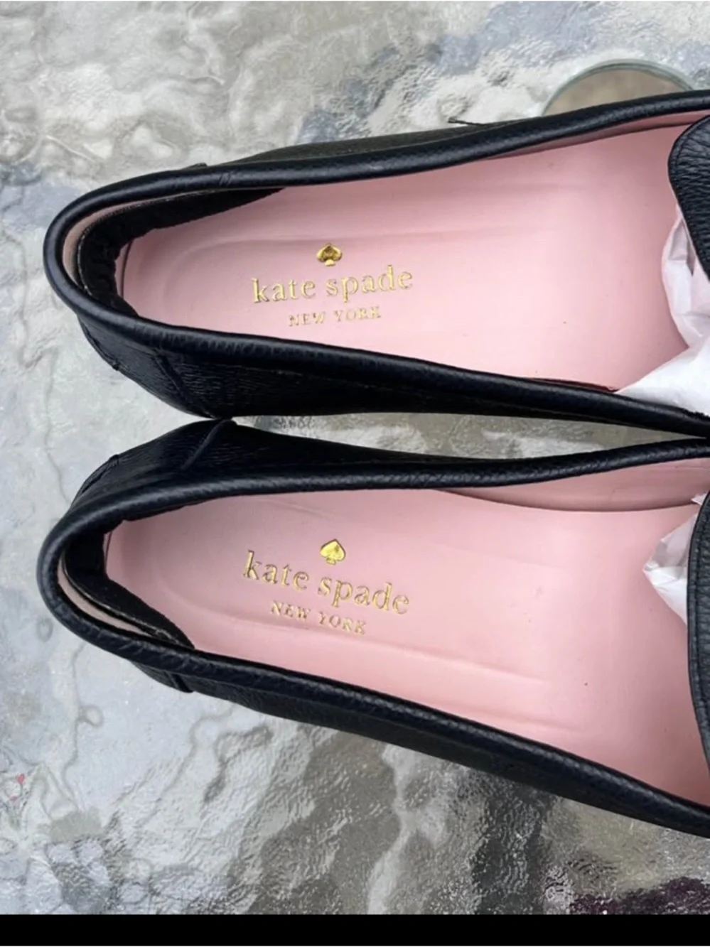 New Kate Spade Black Bergman size 8 Leather loafers